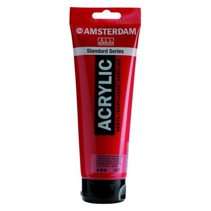 TALENS ΧΡΩΜΑΤΑ ΑΚΡΥΛΙΚΑ AMSTERDAM 120ml TRANSP.RED MED. N.317