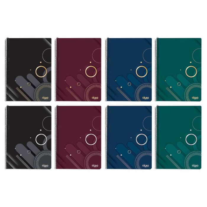 ΤΕΤΡΑΔΙΑ SKAG ΣΠΙΡΑΛ GOLD & SILVER 21X29 4Θ