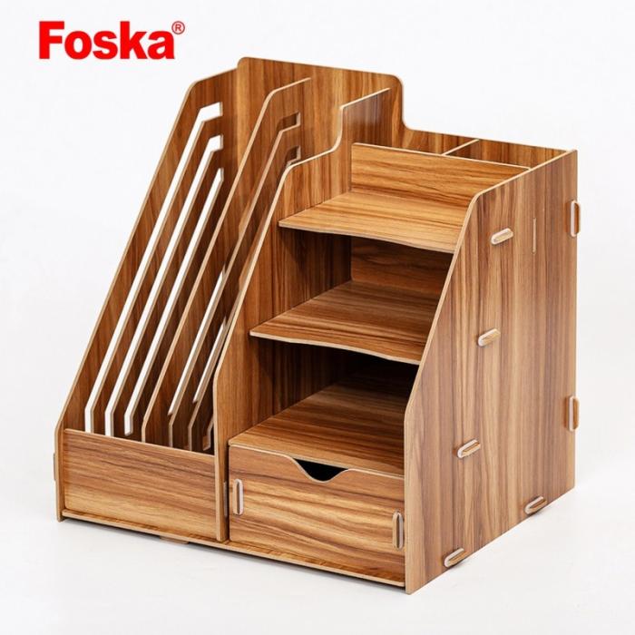 ΞΥΛΙΝΟ ΣΕΤ ΓΡΑΦΕΙΟΥ FOSKA ΧΑΡΤ/ΚΕΣ & ΓΩΝΙΕΣ  (28χ26χ30cm)