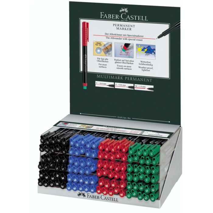 ΜΑΡΚΑΔΟΡΟΙ F.CASTELL PERMANENT ΔΙΑΦΑΝ. S-F-M  (stand 120τεμ.)