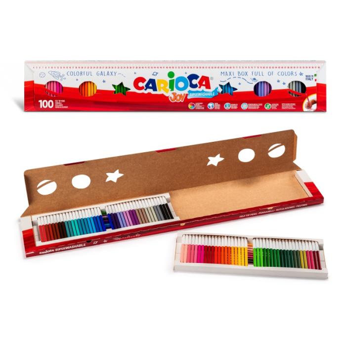 ΜΑΡΚΑΔΟΡΟΙ CARIOCA SUPER JOY ΣΕΤ METER 100τεμ. (36 χρώματα)
