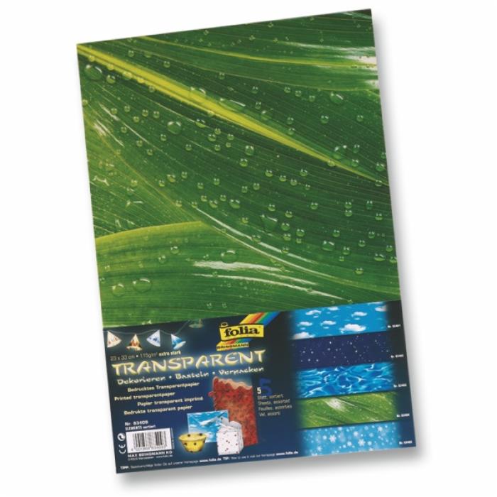 ΧΑΡΤΙΑ FOLIA ΔΙΑΦΑΝΗ 23χ33 115gr ΑΣΟΡΤΙ ΣΕΤ 5τεμ.