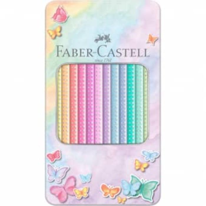 ΚΡΑΓΙΟΝ ΞΥΛΙΝΑ F.CASTELL SPARKLE 12 χρωμ.PASTEL (μεταλλική κασετίνα)