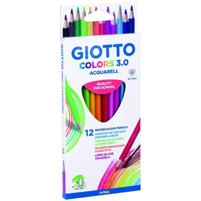 ΚΡΑΓΙΟΝ ΞΥΛΙΝΑ GIOTTO ΑΚΟΥΑΡΕΛΑΣ ΤΩΝ 12 χρωμ.