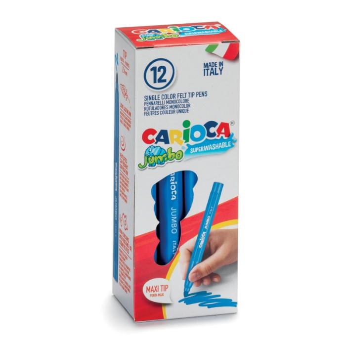 ΜΑΡΚΑΔΟΡΟΙ CARIOCA ΣΕΤ JUMBO ΜΟΝΟΧΡΩΜΟΙ 12τεμ.