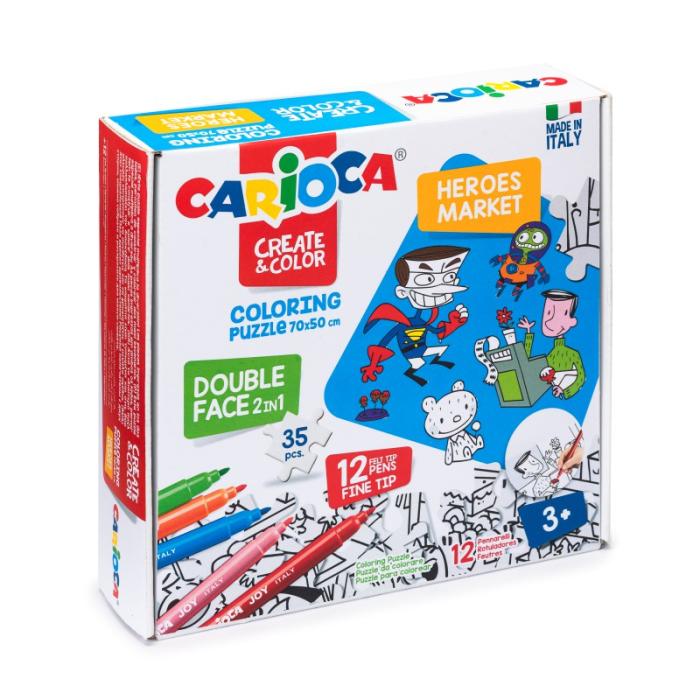 ΣΕΤ ΖΩΓΡΑΦΙΚΗΣ CARIOCA PUZZLE 35τεμ.HEROES MARKET