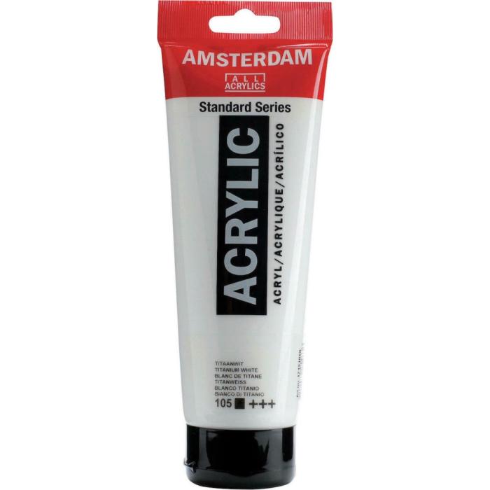 TALENS ΧΡΩΜΑΤΑ ΑΚΡΥΛΙΚΑ AMSTERDAM 250ml TITANIUM WHITE N.105