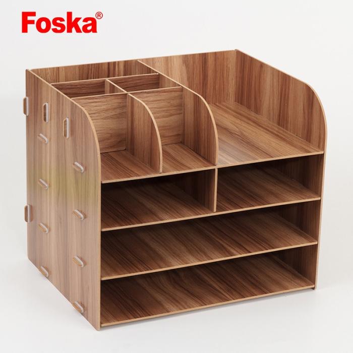 ΞΥΛΙΝΟ ΣΕΤ ΓΡΑΦΕΙΟΥ FOSKA ΧΑΡΤ/ΚΕΣ & ΠΟΛΥΘΗΚΗ   (32χ25χ27cm)