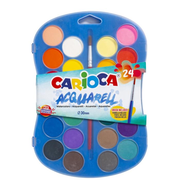 ΥΔΡΟΧΡΩΜΑΤΑ CARIOCA ΣΤΡΟΓΓΥΛΑ 24 χρωμ.