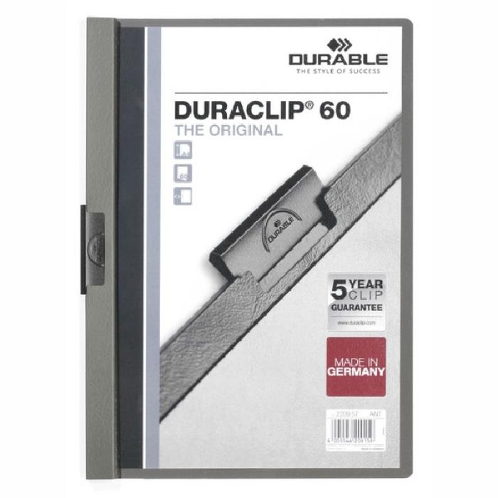 ΝΤΟΣΙΕ ΠΛΑΣΤΙΚΑ ΚΛΙΠ DURACLIP 60 (60φύλλα) ΓΚΡΙ