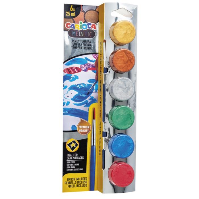 ΤΕΜΠΕΡΕΣ CARIOCA METALLIC  ΣΕΤ ΒΑΖΑΚΙ 6/25ml