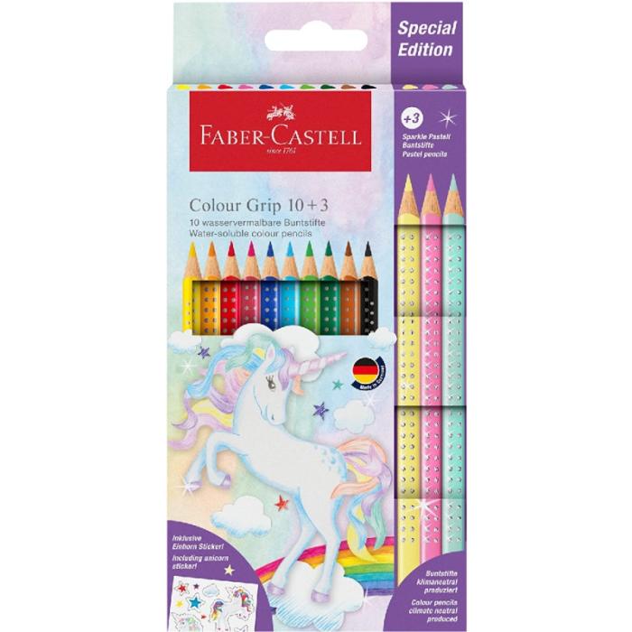 ΚΡΑΓΙΟΝ ΞΥΛΙΝΑ F.CASTELL SPARKLE ΜΟΝΟΚΕΡΟΣ 13 χρωμ.(10 κλασικά+3 pastel)