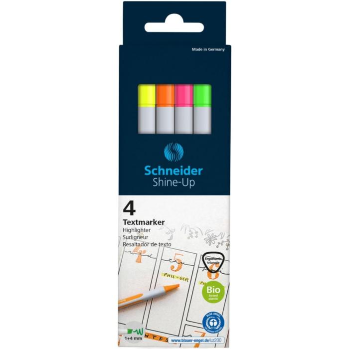 ΜΑΡΚΑΔΟΡΟΙ SCHNEIDER SHINE UP ΥΠΟΓΡΑΜΜΙΣΗΣ ΦΩΣΦΟΡΟΥΧΟΙ ΣΕΤ 4τεμ.