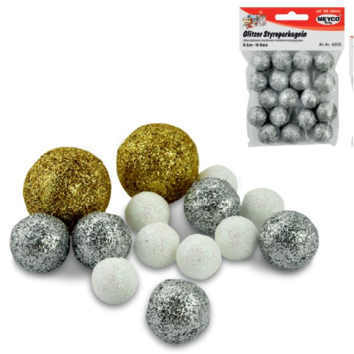 ΦΕΛΙΖΟΛ ΜΠΑΛΕΣ GLITTER ΑΣΗΜΙ ΔΙΑΜΕΤΡΟΣ 15mm Σετ 32τεμ.