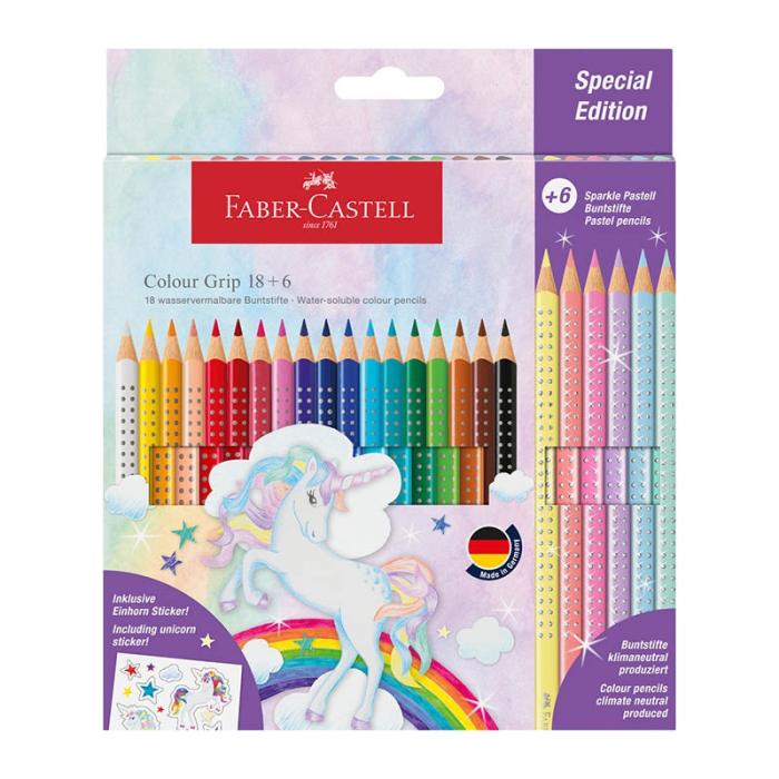 ΚΡΑΓΙΟΝ ΞΥΛΙΝΑ F.CASTELL SPARKLE ΜΟΝΟΚΕΡΟΣ 24 χρωμ.(18 κλασικά+6 pastel)