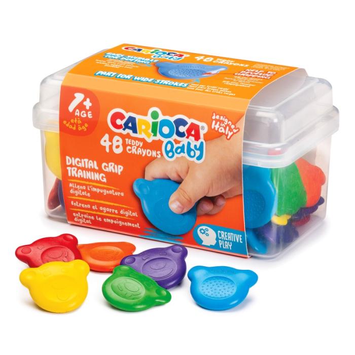 ΚΡΑΓΙΟΝ ΚΕΡΙΝΑ CARIOCA BABY TEDDY (1+) 48τεμ. (σε πλαστική κασσετίνα)