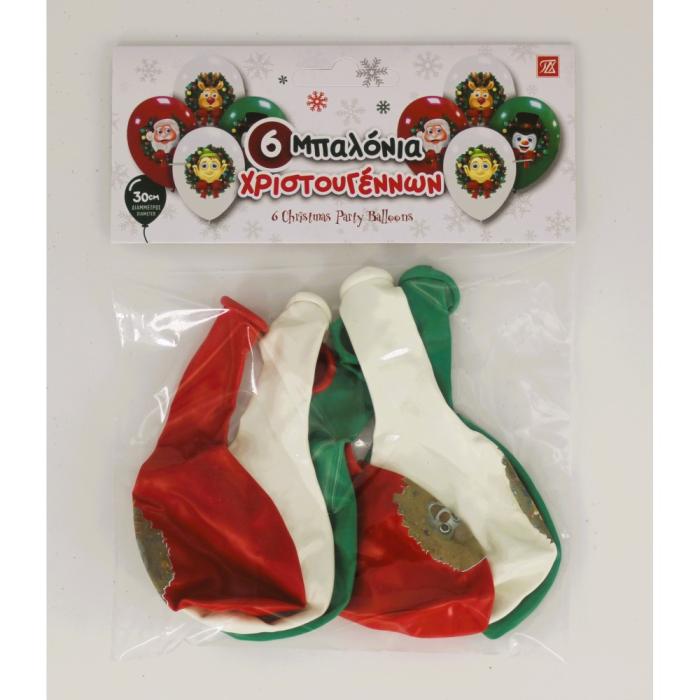 ΜΠΑΛΟΝΙΑ ΠΟΛΥΧΡΩΜΑ 6τεμ. CHRISTMAS