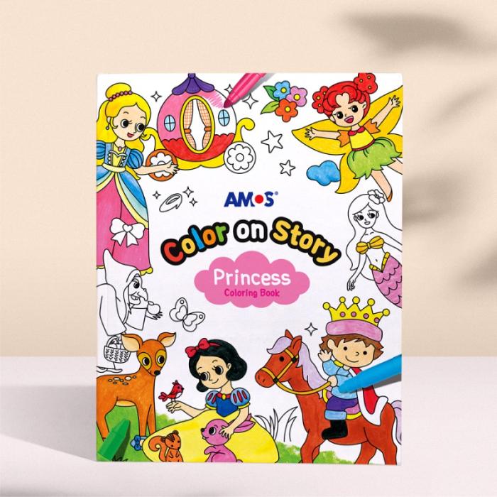 ΒΙΒΛΙΑ ΖΩΓΡΑΦΙΚΗΣ AMOS COLOR ON STORY PRINCESS