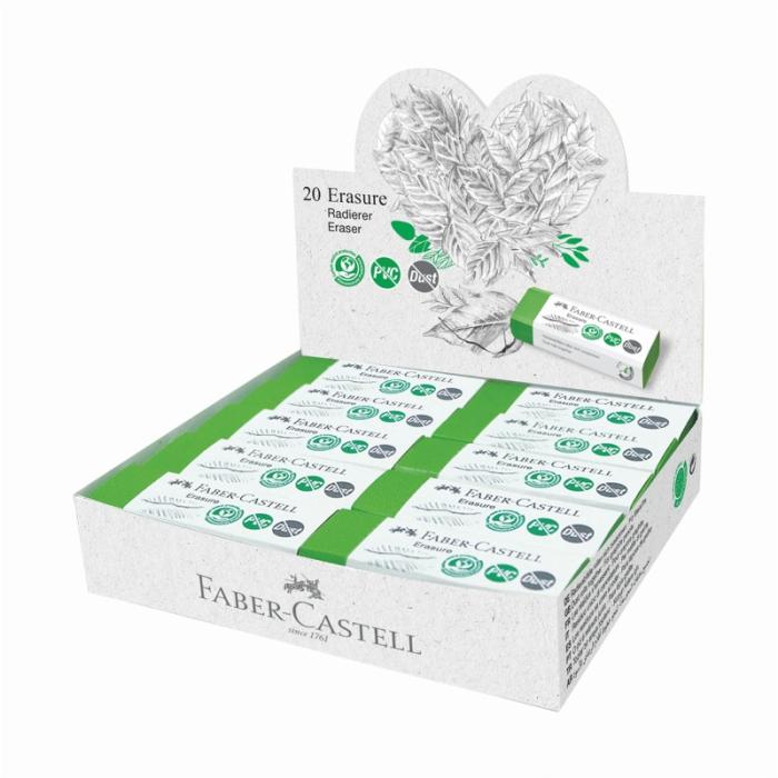 ΓΟΜΕΣ F.CASTELL DUST FREE ΠΡΑΣΙΝΗ ECO ΚΟΥΤΙ 20τεμ.