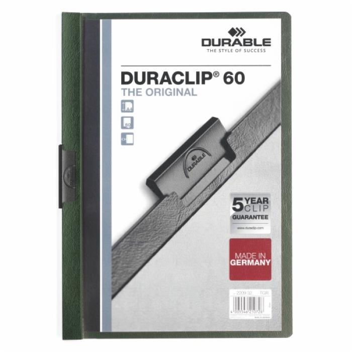 ΝΤΟΣΙΕ ΠΛΑΣΤΙΚΑ ΚΛΙΠ DURACLIP 60 (60φύλλα) ΣΚΟΥΡΟ ΠΡΑΣΙΝΟ