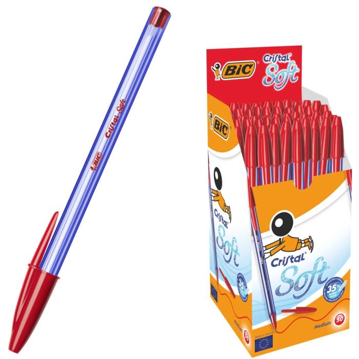 ΣΤΥΛΟ BIC ΔΙΑΡΚΕΙΑΣ CRISTAL SOFT MEDIUM ΚΟΚΚΙΝΟ 1,2mm
