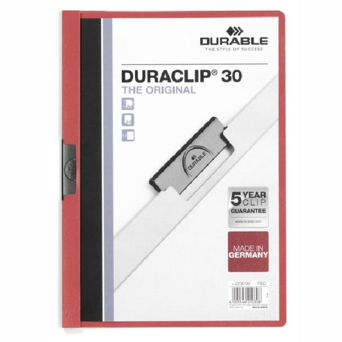 ΝΤΟΣΙΕ ΠΛΑΣΤΙΚΑ ΚΛΙΠ DURACLIP 30 (30φύλλα) ΚΟΚΚΙΝΟ