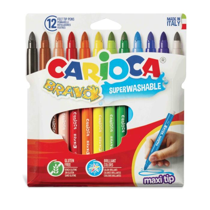 ΜΑΡΚΑΔΟΡΟΙ CARIOCA  BRAVO JUMBO ΣΕΤ 12 χρωμ.