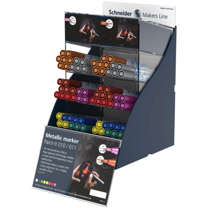ΒΙΤΡΙΝΑ RACK ΜΑΡΚΑΔΟΡΟΙ SCHNEIDER METALIC PAINT-IT 010/011  (stand 70τεμ.)