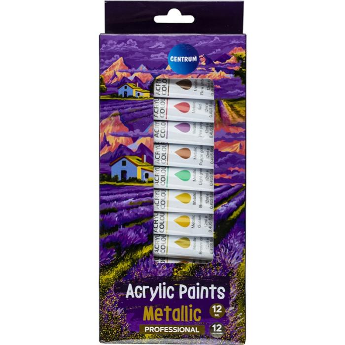 ΧΡΩΜΑΤΑ ΣΕΤ ΑΚΡΥΛΙΚΑ CENTRUM METALIC 12 ΧΡΩΜ. 12ml