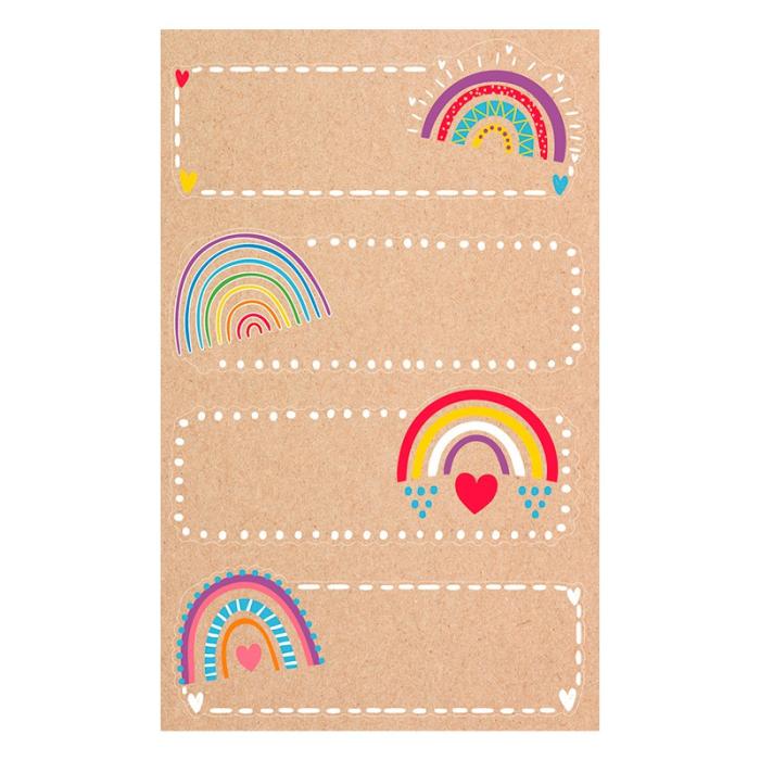 ΕΤΙΚΕΤΕΣ ΣΧΟΛΙΚΕΣ BSB ΑΠΛΕΣ RAINBOW (3 φύλλα)