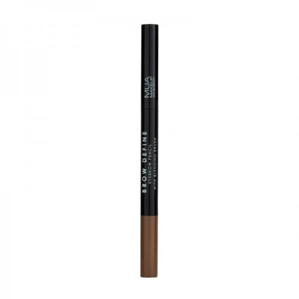 MUA Brow Define Eyebrow Pencil - With Blending Brush - Mid Brown