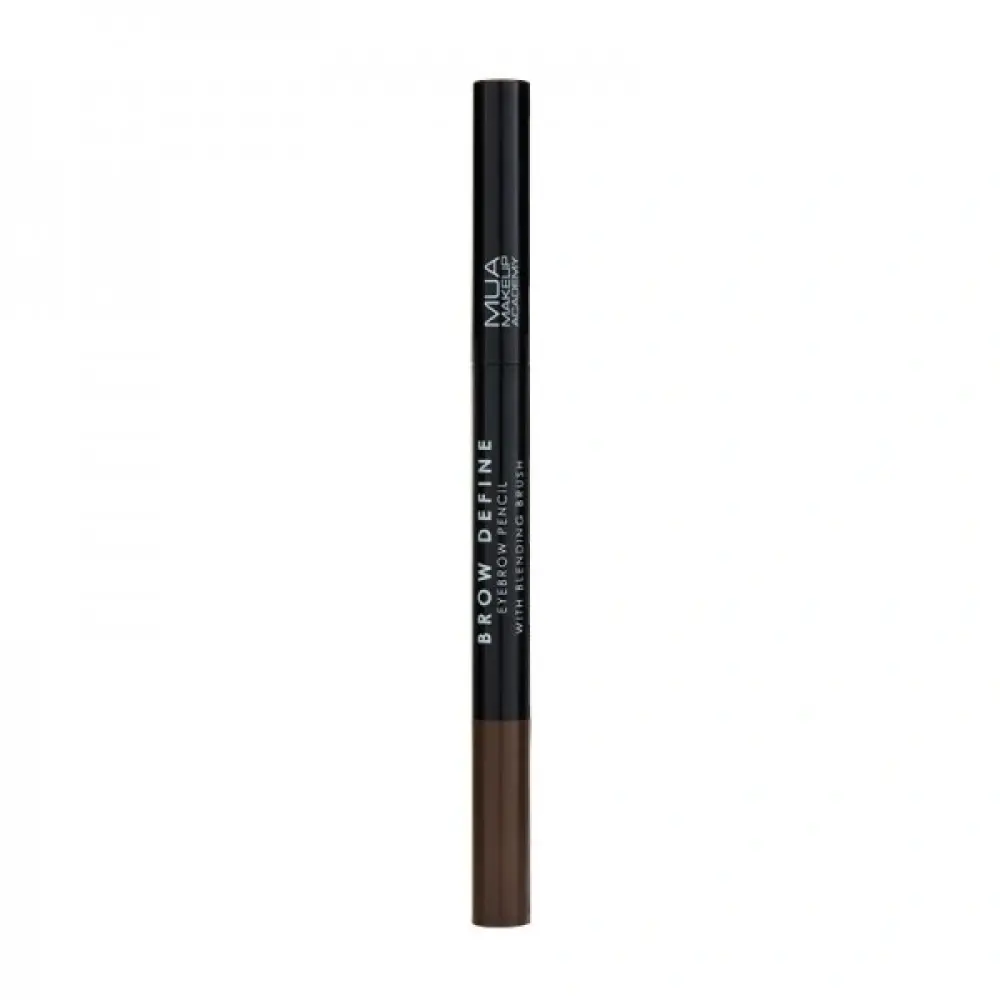 MUA Brow Define Eyebrow Pencil - With Blending Brush - Dark Brown