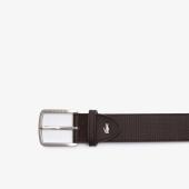 LACOSTE Men's Lacoste Engraved Buckle Texturised Leather Belt - 3@3RC4005