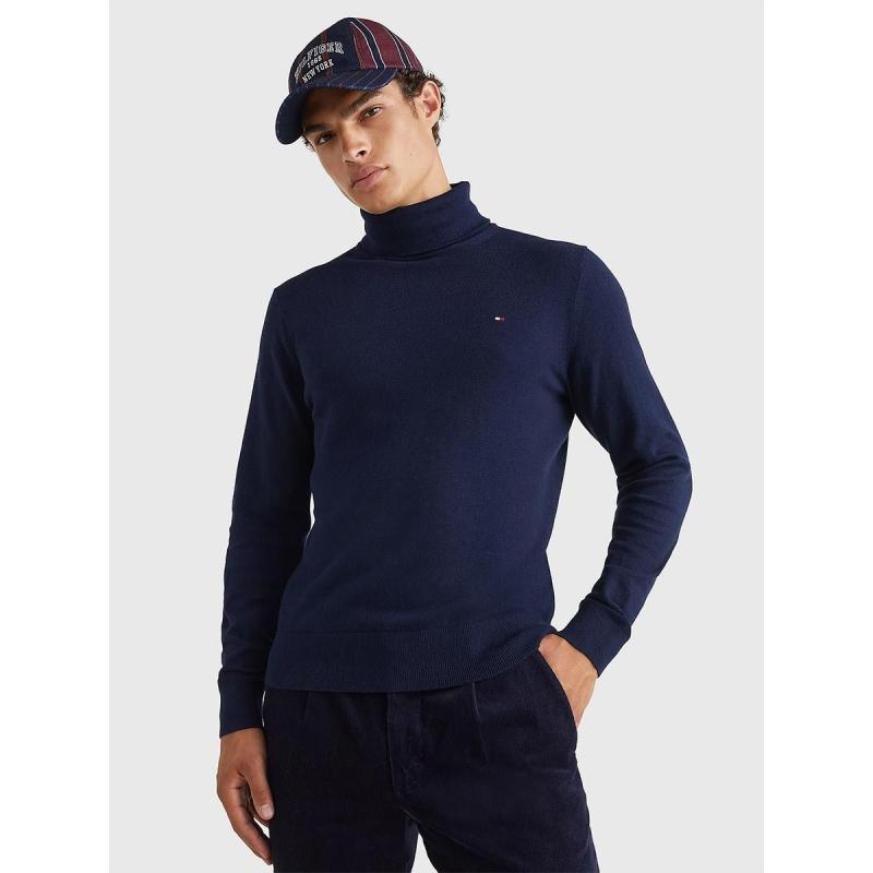 TH ORGANIC & PIMA COTTON WITH CASHMERE ROLLNECK - MW0MW28048 - TOMMY HILFIGER