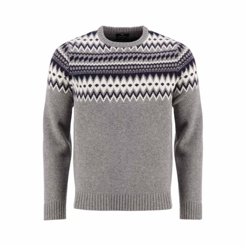 JACQUARD-STRICK PULLOVER AUS LAMMWOLLE - 1209  306 - FYNCH HATTON