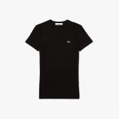 Women’s Lacoste Slim Fit Organic Cotton V-neck T-shirt - 3TF5459 - LACOSTE