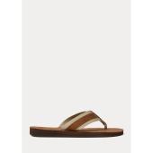 Polo Ralph Lauren Grosgrain-Trim Suede Flip-Flop - 3816892951002 - POLO RALPH LAUREN