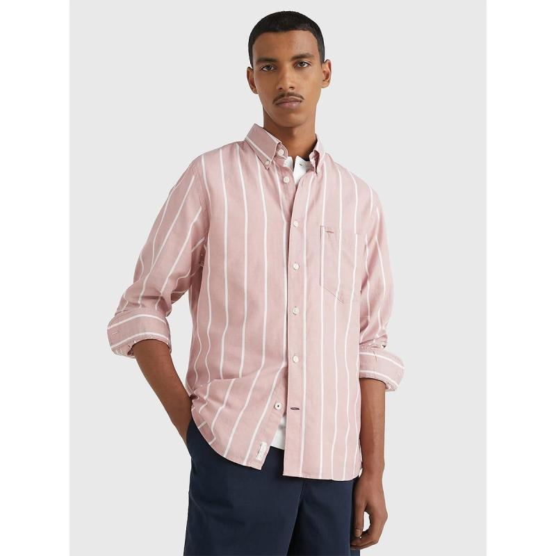 STRIPE REGULAR FIT OXFORD SHIRT - MW0MW30080 - TOMMY HILFIGER