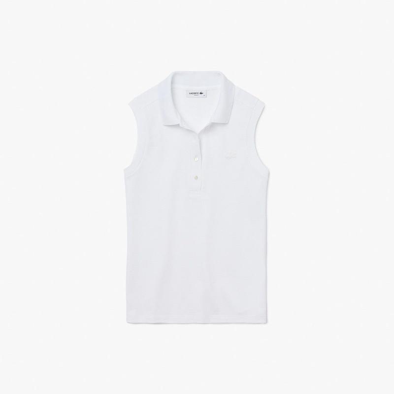 Women's Lacoste Slim fit Sleeveless Cotton Piqué Polo Shirt - 5@3PF5445 - LACOSTE