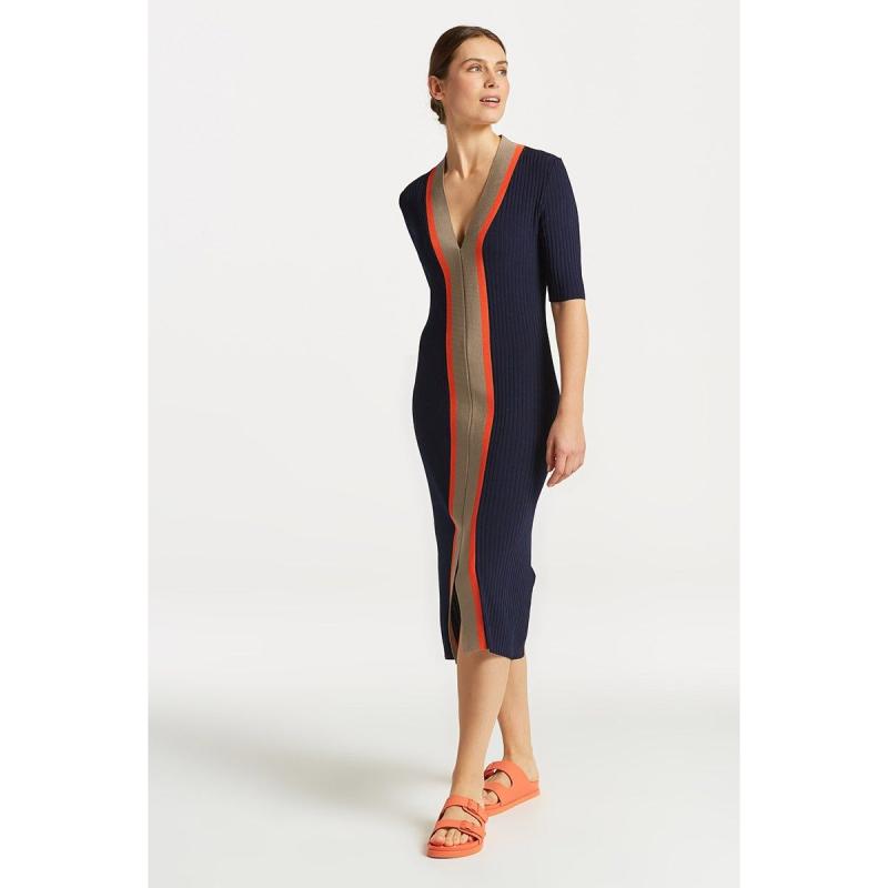 GANT Ribbed V-Neck Dress - 3GW4502061