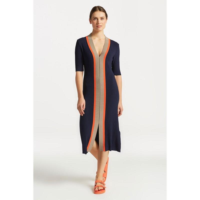 GANT Ribbed V-Neck Dress - 3GW4502061