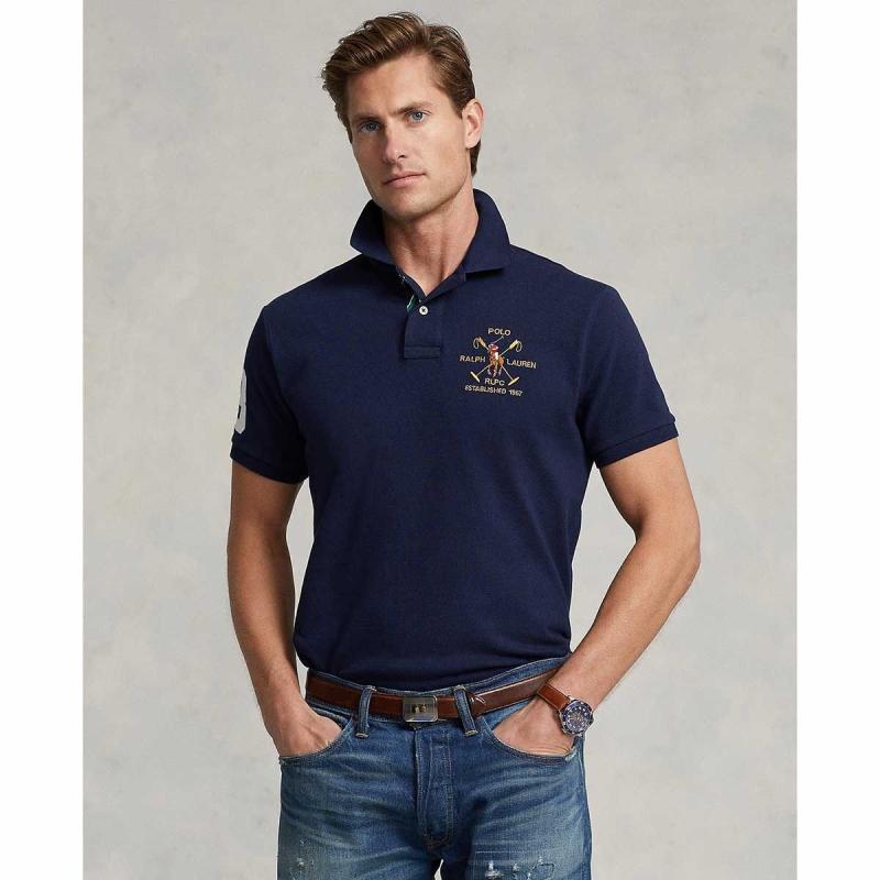 Custom Slim Fit Mesh Polo Shirt - 710900615002 - POLO RALPH LAUREN