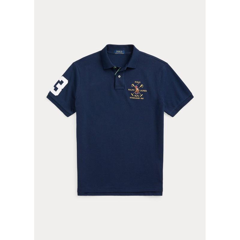 Custom Slim Fit Mesh Polo Shirt - 710900615002 - POLO RALPH LAUREN