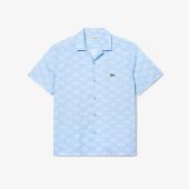 LACOSTE Men’s Short Sleeve Monogram Print Shirt - 3CH7882