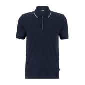 ZIP-NECK SLIM-FIT POLO SHIRT IN INTERLOCK COTTON - 50486191 - BOSS