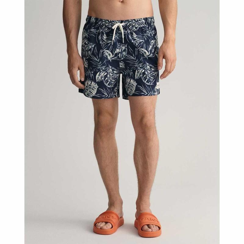 Classic Fit Tropical Leaves Print Swim Shorts - 3G922316004 - GANT