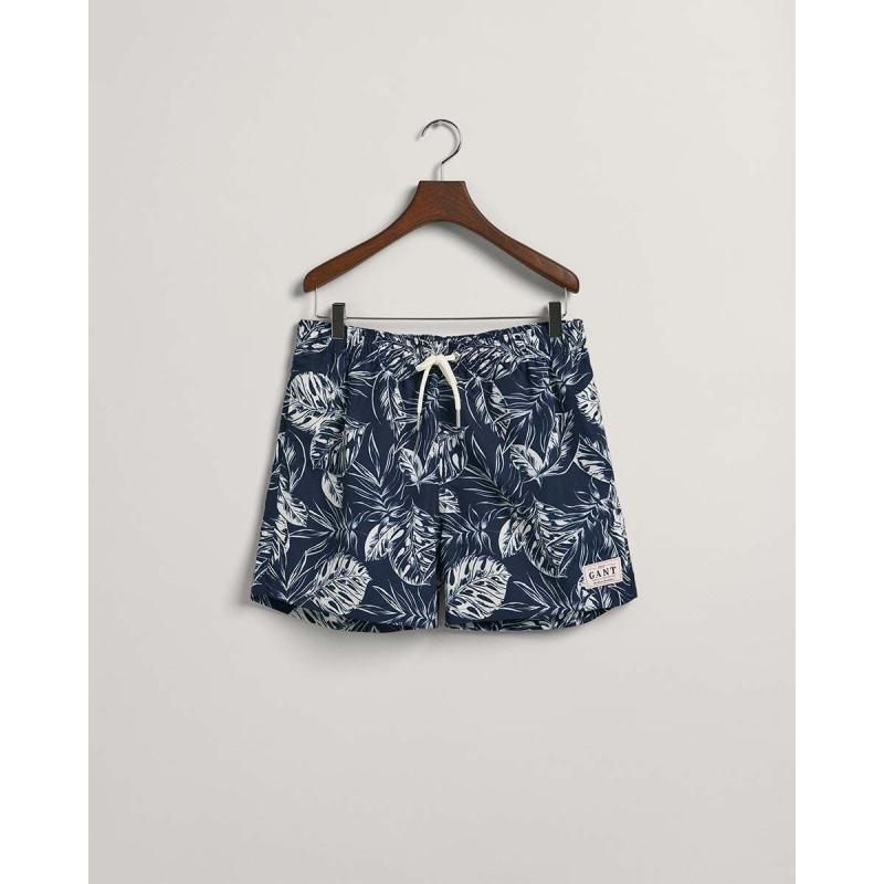 Classic Fit Tropical Leaves Print Swim Shorts - 3G922316004 - GANT