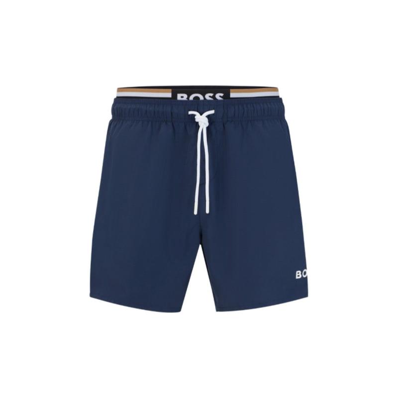 SWIM SHORTS IN QUICK-DRYING RECYCLED FABRIC WITH LOGO - 50491868 - BOSS