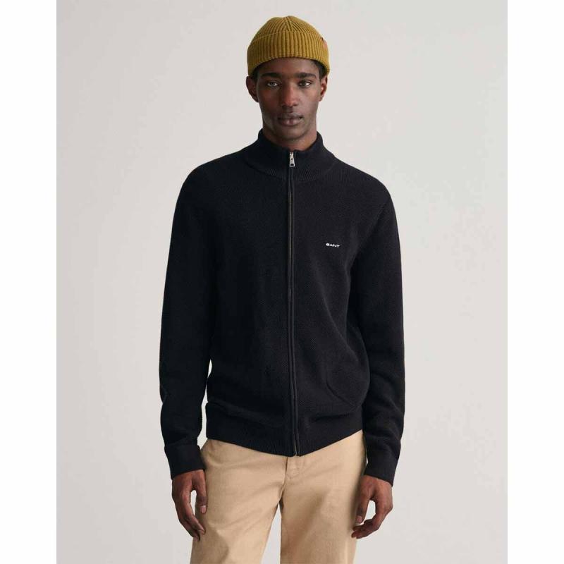 Cotton Piqué Zip Cardigan - 3G8040524 - GANT