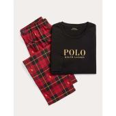 Logo & Plaid Cotton Sleep Set - 714915983001 - POLO RALPH LAUREN